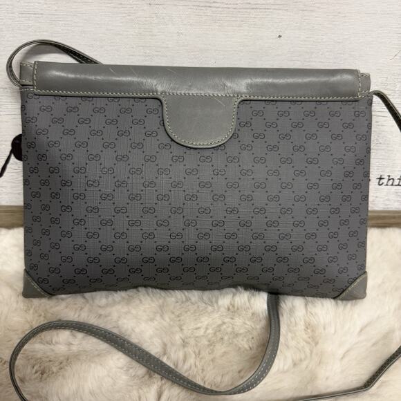 Vintage Gucci Ophidia Micro GG Monogram Gray Leather Crossbody Bag Purse Italy - Picture 3 of 14